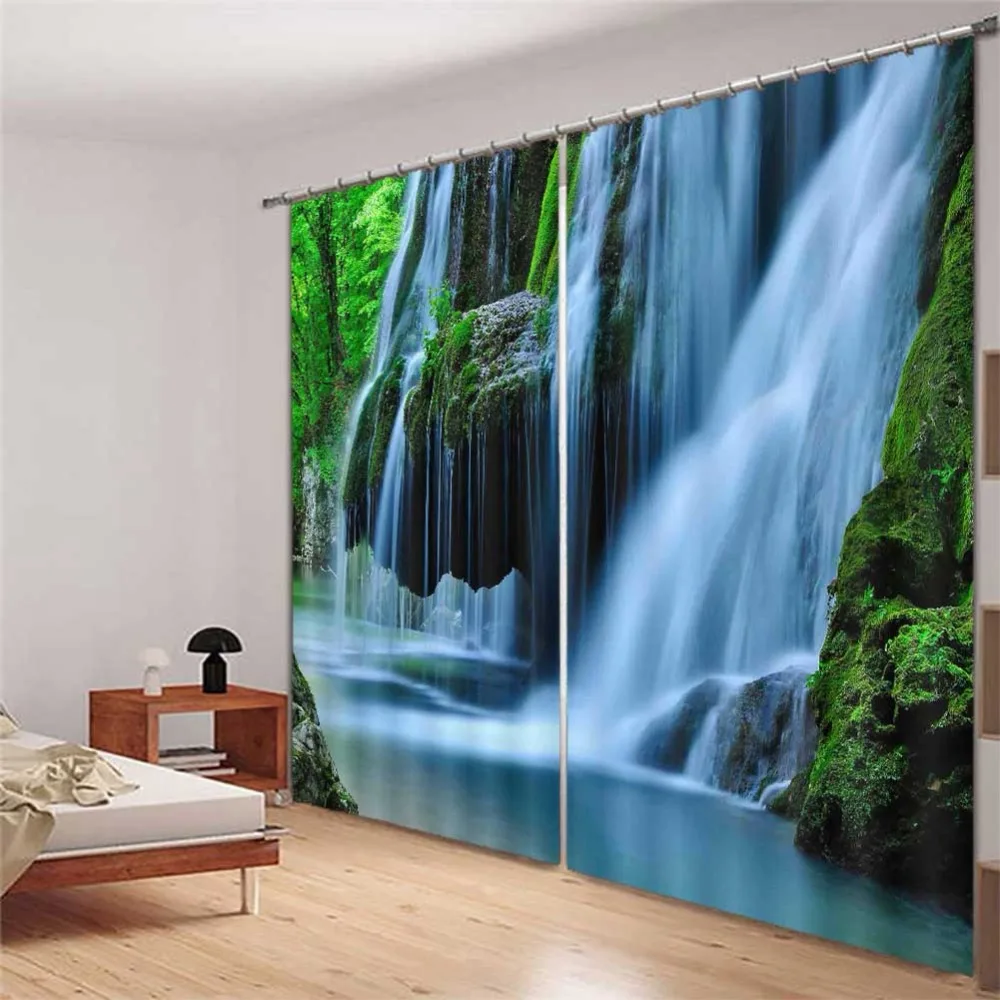 luxury window curtain living room waterfall home windows blackout curtains Beautiful decoration