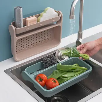 

Multifunctional Heavy Duty Suction Cup Wash Sponge Holder Hanging Storage Rack Drain Rack Shelf Kitchen Sink Accessories