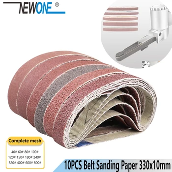 

10pcs​ Grinding Sanding Belt multi-Grit Sanding Paper 330x10mm Sander Belt for Angle Grinder belt sander Machine abrasive tool