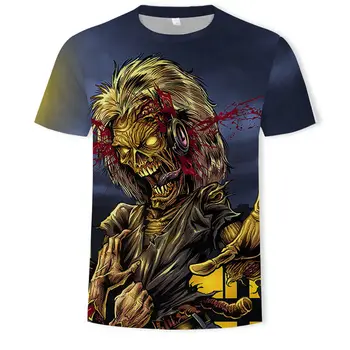 

fashio Heavy Metal Music Cool Classic Rock Band Skull head t-shirts Fashion Rocksir T Shirt Men 3D T-Shirt DJ Tshirt Men's Shirt