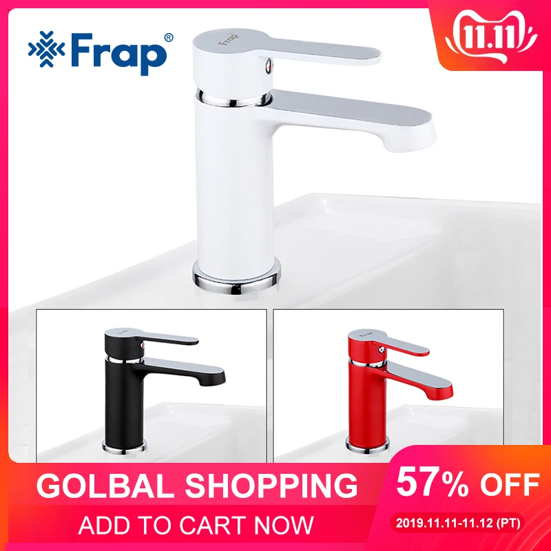 Billige FRAP neue kommen Mode Stil Home Multi farbe Bad Becken Wasserhahn Kaltes und Heißes Wasser Wasserhähne schwarz Weiß bad mixer f1041 42 43