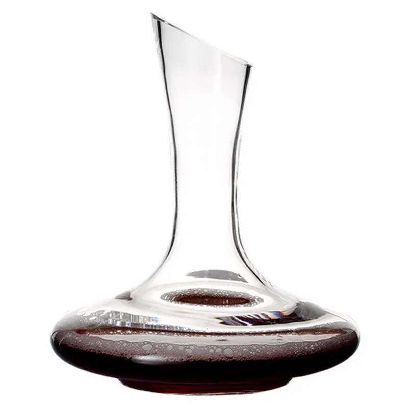 Flat Base Red Wine Decanter 1000ML Superior Handmade Crystal Wine Pourer Premium Water Carafe Thickened Wall
