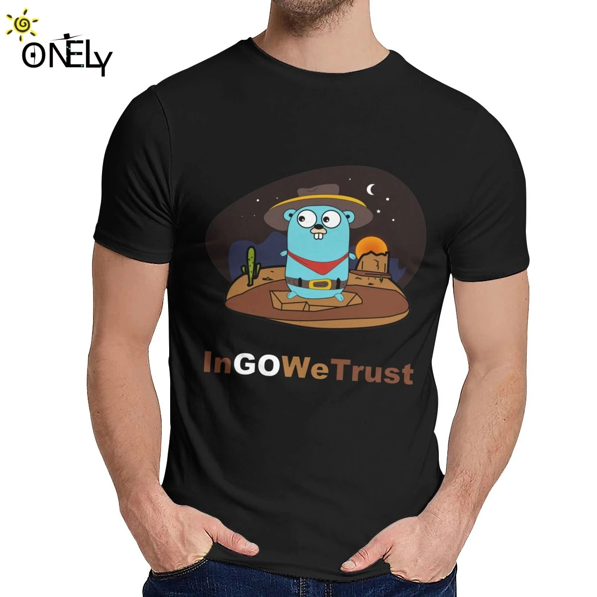 Мужская футболка Golang In Go мы доверяем программированию удобная летняя мужская с