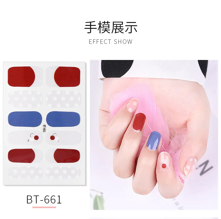 New Style 1pcs Beauty Nail Art Stickers Full Cover sticker Wraps Decorations Manicure Slider Nail Vinyls Adhesive Nails Decals