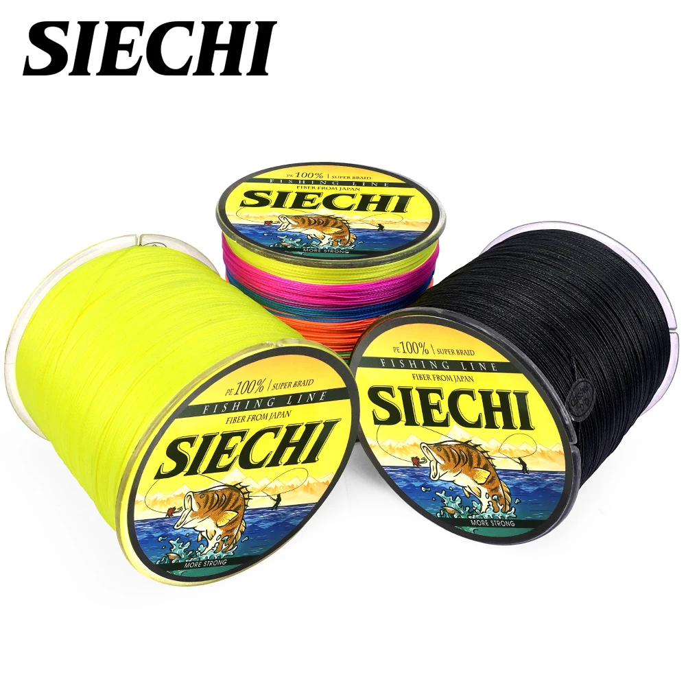 SIECHI PE плетеная леска, многофиламентная, 500 м, 8 нитей, шнур для ловли карпа, лески для морской воды, 20-88LB