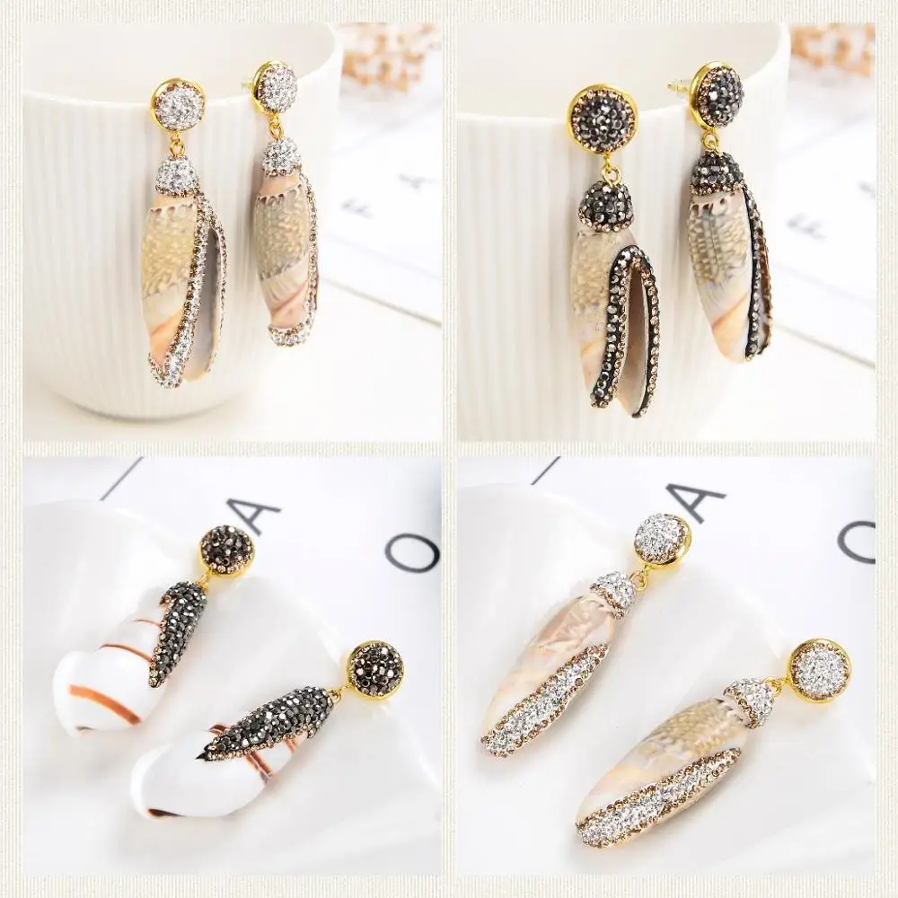2021 New Hot Sea Shell Earrings For Women Natural 6 Style Conch Bohemian Drop Earrings Handmade Beach Ladies Fashion Jewelry