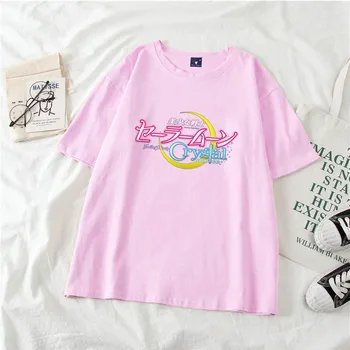 

Kawaii Pretty Guardian Sailor Moon Crystal t-shirt Cotton short sleeve Fashion Women's Clothing shirt Cartoon print tee t-shirt
