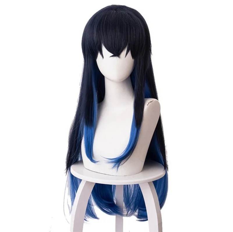 Demon Slayer Kimetsu No Yaiba Hashibira Inosuke Cosplay Wig Gradient Long Straight Hair 80cm Halloween Carnival Costume cosplay wig