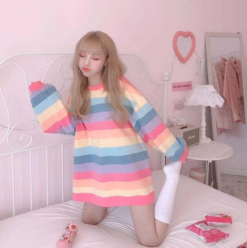Pastel rainbow sweatshirt Clearance