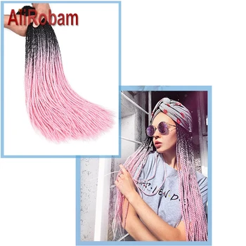 

AliRobam Ombre Color Senegal Twist Braids Hair Extensions 24 Inch 30 Roots High Temperature Synthetic Crochet Braids Hair
