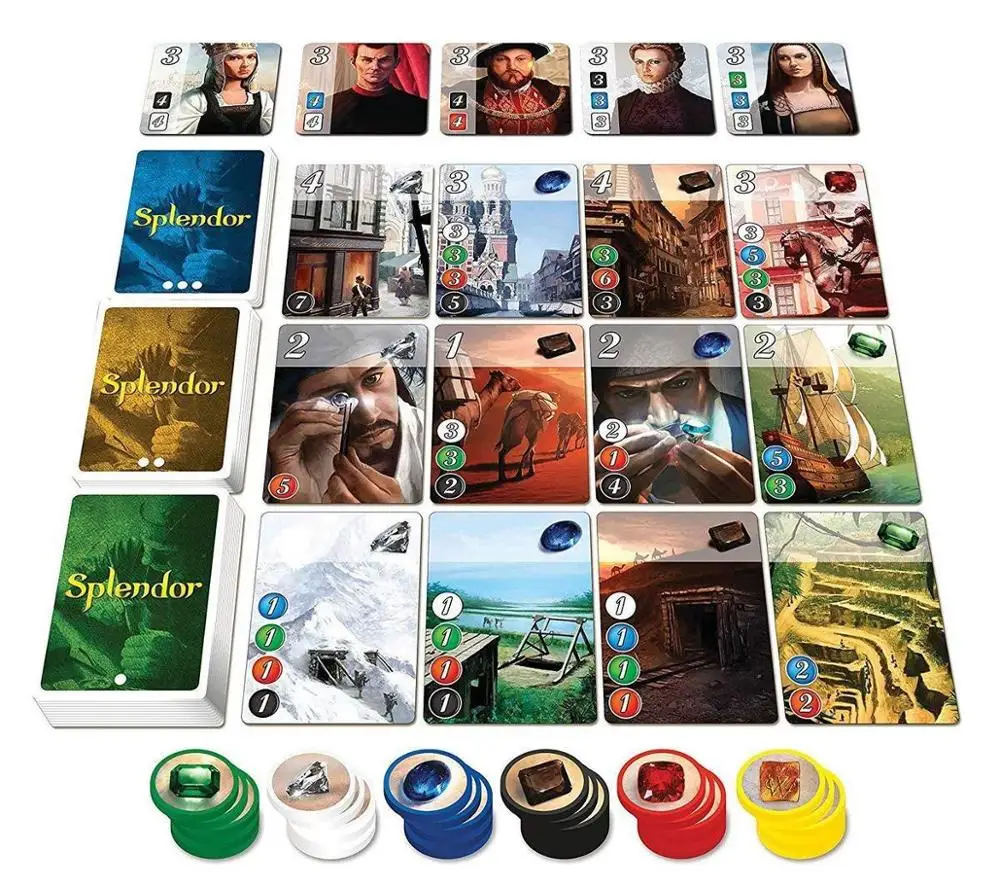 Splendor настольная игра английская версия резиновый игровой коврик для родителей и детей взаимодействие для взрослых семейные карточки