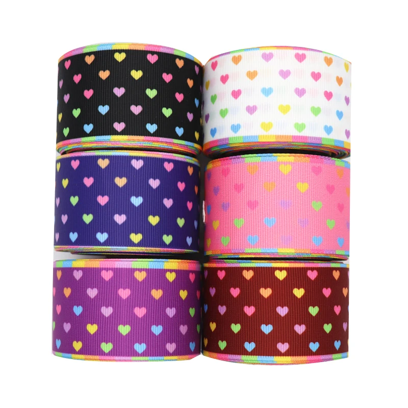 10 Yards 1.5'' 38MM Peach Heart Printed Grosgrain Ribbons For Hair Bows DIY Handmade Materials Y19091204 | Дом и сад