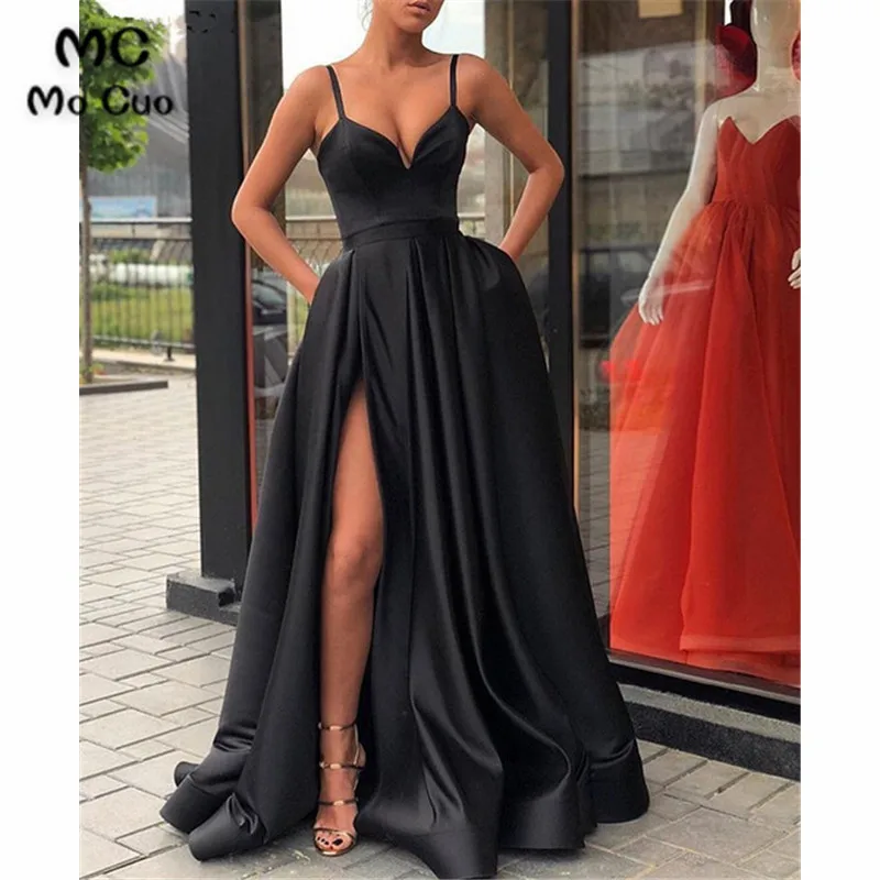 Elegant-New-A-Line-Evening-Prom-dresses-Long-with-Pockets-Deep-V-Neck-Vestidos-de-fiesta