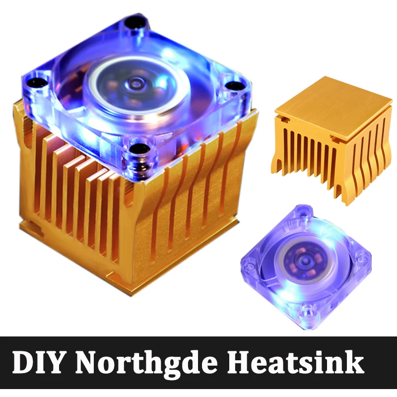 

2pcs Aluminum Northgde Heatsink DIY w/40mm fan Motherboard Radiator For PC Computer Case South North Bridge Chipset radiating