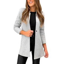 CYSINCOS New Women Mid-Length Trench Coat Blazer Autumn Winter Fashion Slim Suit Female Solid Color Woolen Coat Streetwear