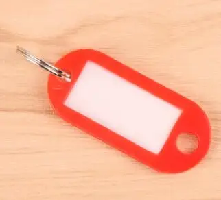 10 шт. пластиковые цепочки для ключей, бирки Id Этикетки ярлыки с разделенным кольцом для багажа ключи цепочки Ключи Кольца - Цвет: red