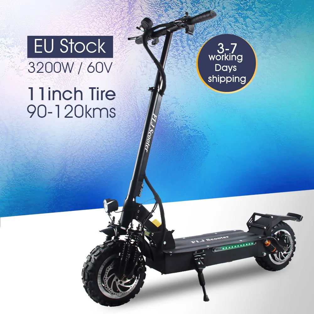 Flj T113 Aggiornamento 60V/3200W Scooter Elettrico Con Doppio Motore Kick Scooter Elettrico Per Adulti