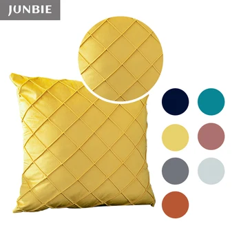 

JUNBIE Velvet Pillow Covers Decorative Throw Pillow Case Soft Striped Pillowcases Checker Cushion Cover for Home Sofa Chair Seat