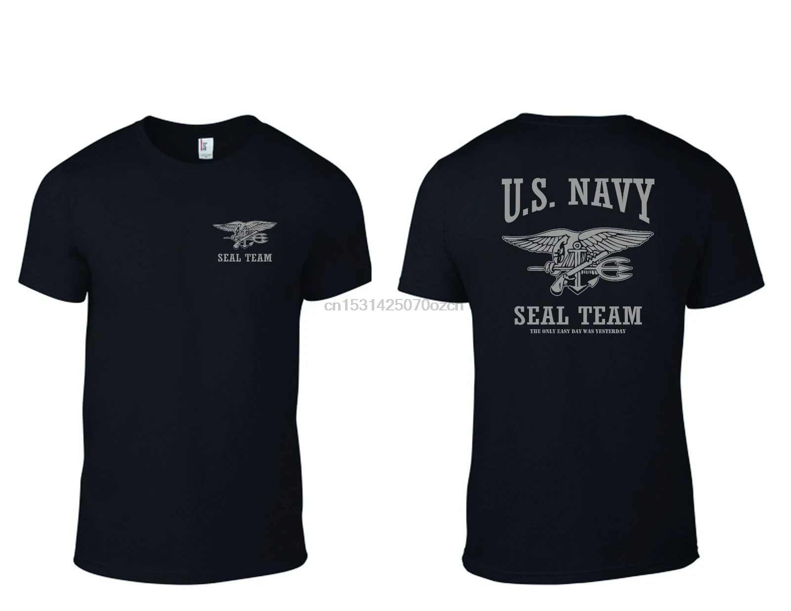 U.S. NAVY SEAL TEAM T-Shirt Easy Was Yesterday - harajuku t shirt men |