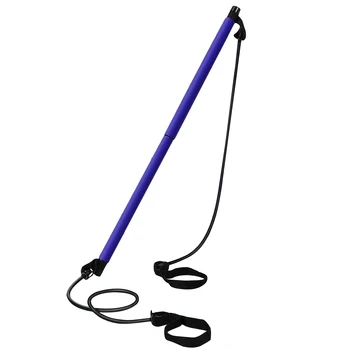 

Multi-functional Yoga Stick Pilates Fitness Rod Elastic Rope Pulling Rope Fitness Stick Purple