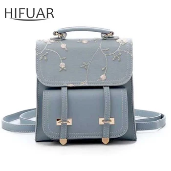 

Fashion Women Backpack High Quality Leather Teenage Girls Shoulder Bag Floral Embroidery Design Rucksack