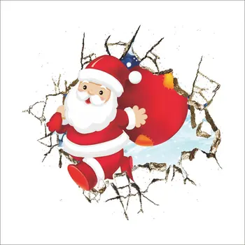 

Decorative Wall Stickers Multi Color Cartoon Style Christmas Element Printed Sticker Three Dimensional Wall Painting