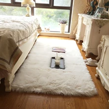 Имитация шерсти ковер для спальни Европейский пушистый прикроватный ковер для спальни диван подушка плавающее окно ковер