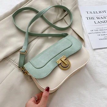 

Fashion Hit Color Crossbody Bag Women PU Leather Small Flap Purse Lady Travel Daily Sling Shoulder Pouch