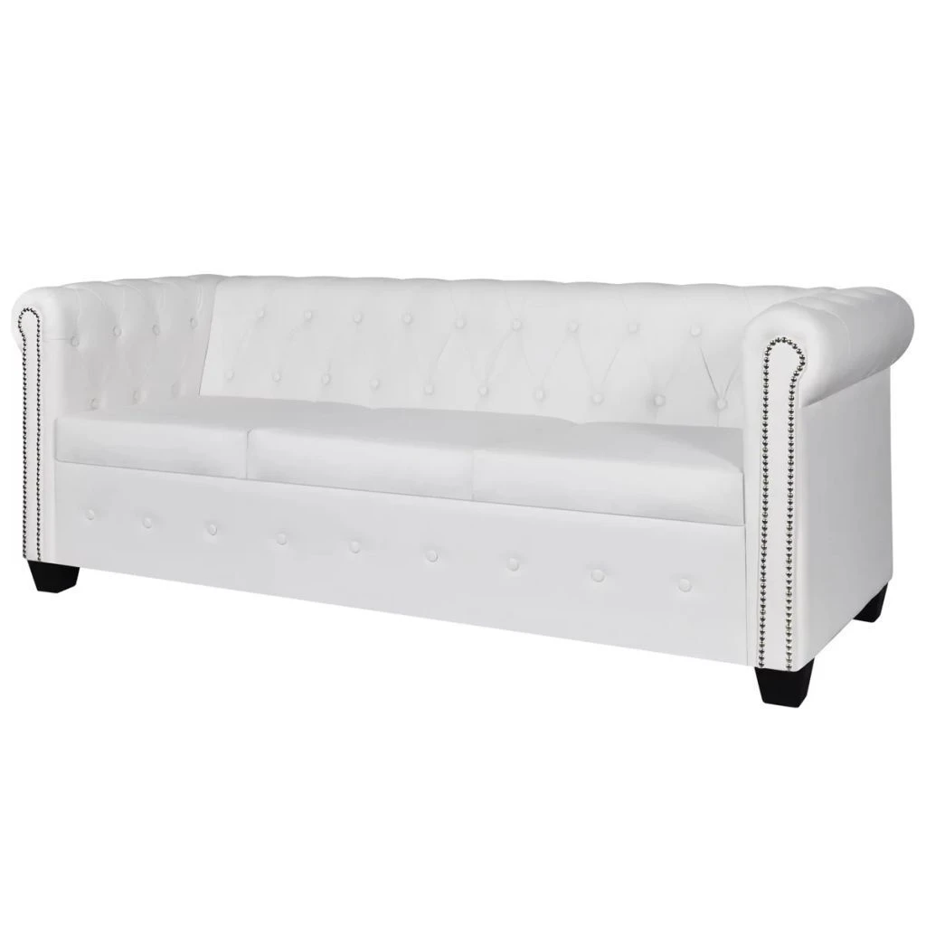VidaXL sofá de 3 plazas, piel sintética, blanco| | - AliExpress