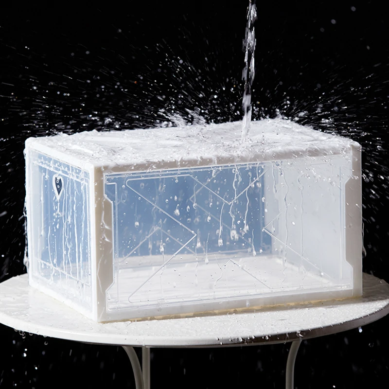 Флип кроссовки коробка прозрачный ящик чехол Пластиковые обувные коробки сапоги