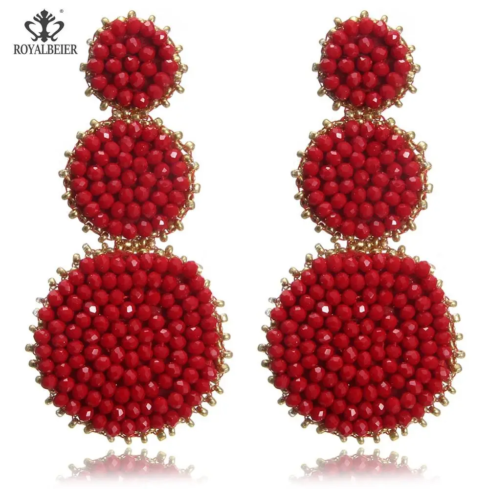 

2020 Fashion Statement Handmade DIY Beads Drop Earrings Girls Long Hanging Earrings Women Ethnic Boho Earrings Dropshipping