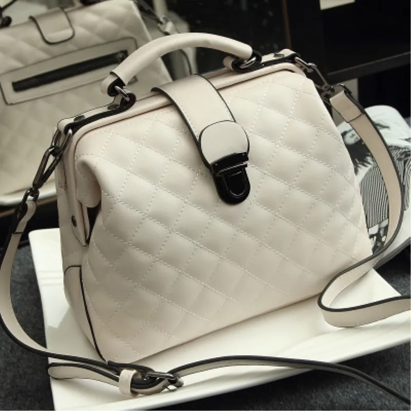 Women Shoulder Bag Fashion New Retro Women Doctor Bag Mobile Messenger Shoulder Clutch Large Capacity Ladies Scrub Leather Leather Handbag
