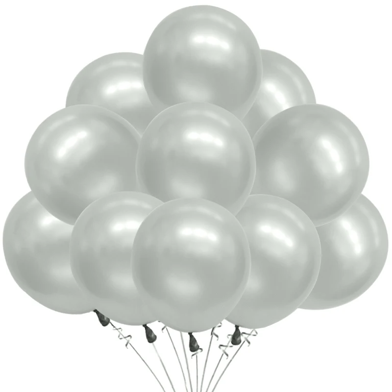 Pearl silver 10 шт. 10 дюймов 2,2 г латексный шар с жемчугом, для дня рождения, вечеринки, свадьбы, рождества, украшение, шар, детская игрушка, шар на День святого Валентина - Цвет: Pearl silver