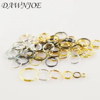 

200pcs 4/5/6/8/10/12/14mm Open Jump Rings Double Loops Gold Connectors Rings DIY Making Jewelry Supplies Finding