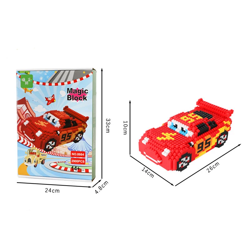 Cartoon Pixar Cars 3 Diamond Building Blocks Lightning Mcqueen Cute Diy Model Connection Mini Bricks Car Blocks Toy