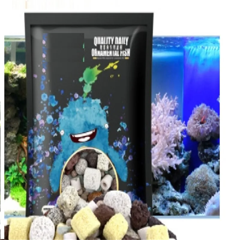 aquarium filter 500g Aquarium Fish Tank Filter Media Activated Carbon Ceramic Ring Biological Ball With Free Filter Bag
