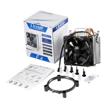 

LESHP F2 Chassis Radiator CPU Cooler Hydraulic Mute Silent Fan Thickened Aluminum Heat Sink Fireproof Wire for Computer Black