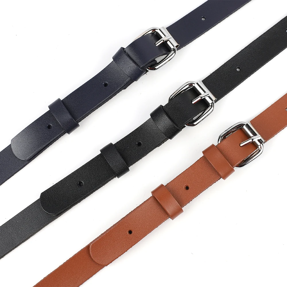 Genuine Leather Black Tan Blue Bags Strap Adjustable Replacement Crossbody Straps Sliver Hardware for Women DIY Bag Accessories