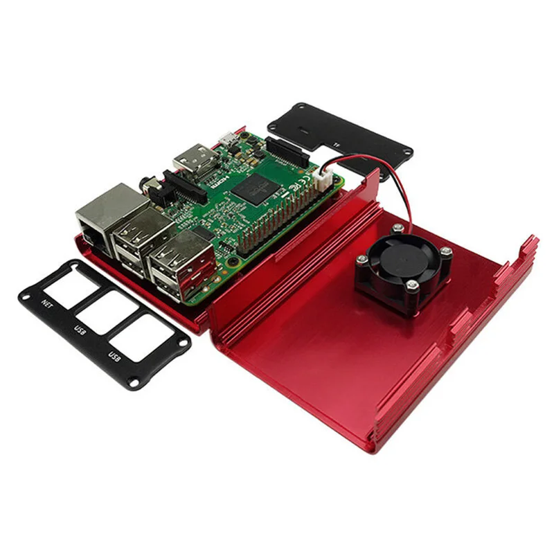 Чехол с охлаждающим вентилятором+ отвертка для Raspberry Pi 3B+/3/2B
