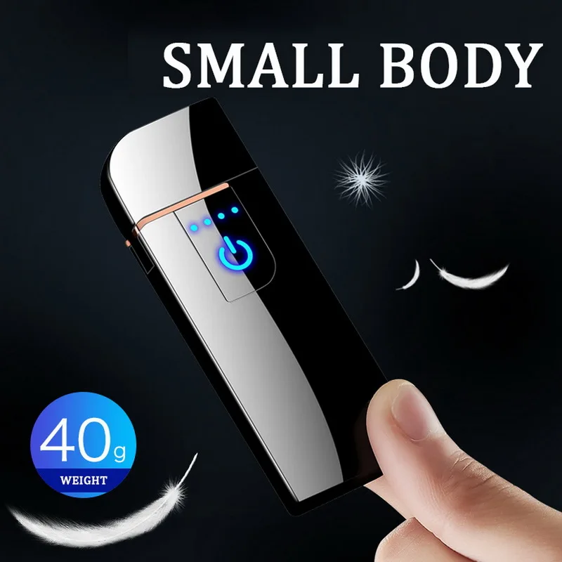 Electronic Lighter Windproof Flameless Touch Induction Ultra Thin Cigarette Smart Double Side Tungsten USB Rechargeable | Дом и сад