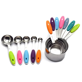 

12Pcs Measuring Cups and Spoons,Stainless Steel Measuring Cups & Measuring Spoons, Including 7 Stackable Cups & 5 Spoons
