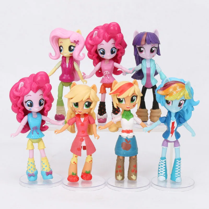 12 см 9 шт. 7 шт. игрушки My Little Pony friendly Is Magic Pony Набор фигурок Twilight Sparkle Rainbow Dash Fluttershy модель куклы - Цвет: 7pcs per set