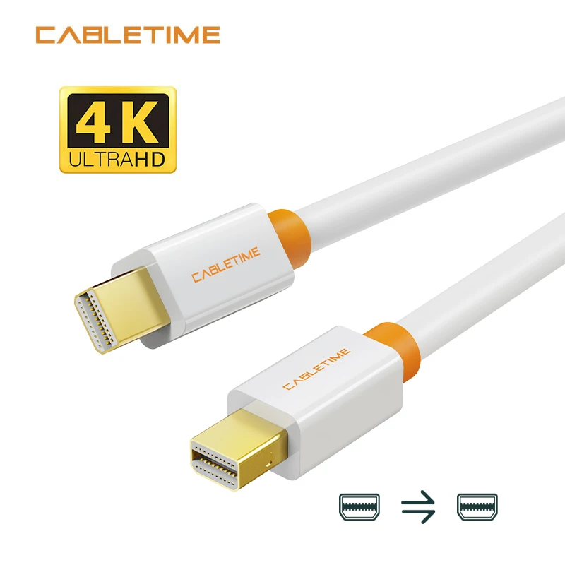 Cabletime Mini DP к компьютерный монитор кабель дисплея dp адаптер для Macbook/Mac Lenovo Dell 4K