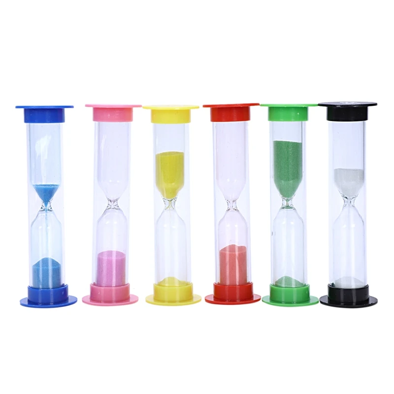 

Sand Timer Set 30sec / 1min / 2mins / 3mins / 4 mins / 5 mins- Mini Colorful Sandglass Hourglass, Sand Clock Timer, Tooth Brushi