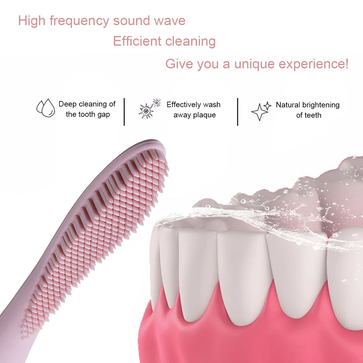 USB Rechargeable 5 Modes Ultrasonic Silicone Electric Toothbrush Oral Care Dental Teeth Whitening Deep Clean Sonic Massage Brush