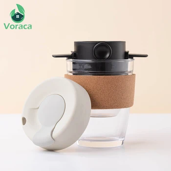 

340ml Portable Borosilicate Glass Coffee Cup Anti-scalding Transparent Hand Drip Coffee Cups for Home Travel Office Coffeeware