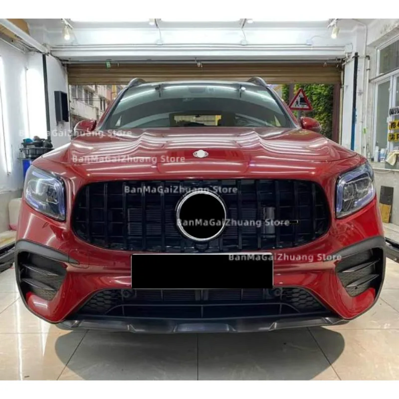 GT Grille For mercedes GLB Class X247 2019-2021 GLB250 GLB220 for AMG Line ABS front bumper grill without emblem hood bug deflector