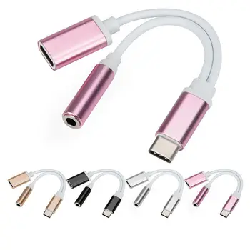 

2in1 USB-C Type C to Charger 3.5 Mm AUX for Moto Z Xiaomi 6 Splitter Audio Wire Adapter cable NE