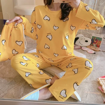 

Autumn New Products Long Sleeve Trousers Pajamas Less Women'S Sweet And Lovely Cloth Bag Wholesale Students Homewear Set
