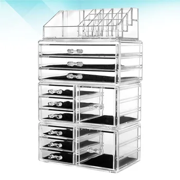 

4 Pcs/Set Makeup Storage Shelf Sturdy Durable Prime High Quality Plastic Rack Organizer for Cosmetics Makeup